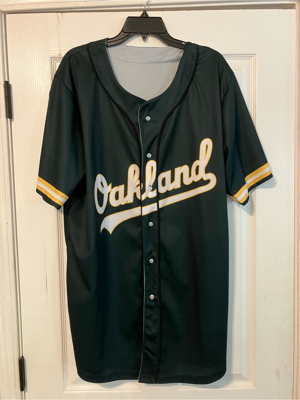 Oakland Athletics MLB Baseball Jersey Green Yellow Men’s Size XXXL